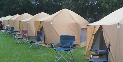 Your tent is waiting. Provided by Camptel and Comfy Campers